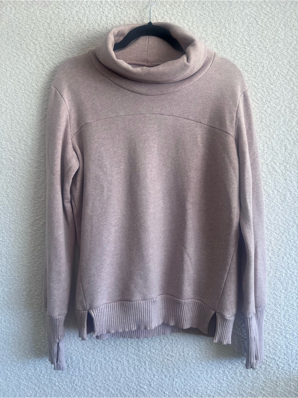 Alo Yoga Women’s Haze Pink Cowl Funnel Neck Pullover Sweatshirt Top Size Large - Picture 2 of 10